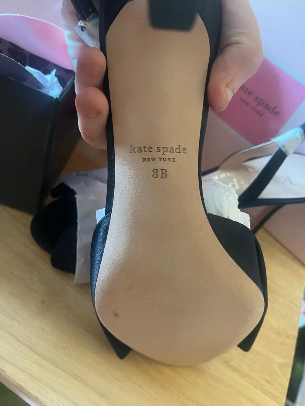 New Kate Spade Happily Black Slingback Pumps Size 8 Dressy Classy Party